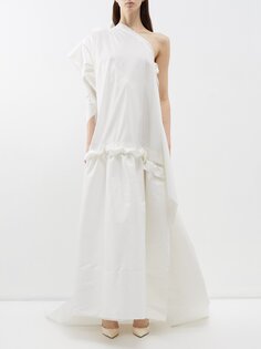 Платье luna из переработанной тафты с регулируемым подолом Vivienne Westwood, белый