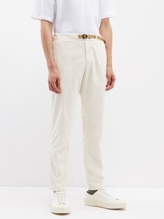 Вельветовые брюки зауженного кроя с поясом White Sand (WhiteSand), бежевый