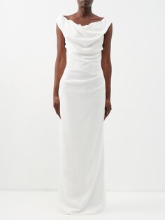 Платье макси ginnie с открытыми плечами из кади Vivienne Westwood, белый