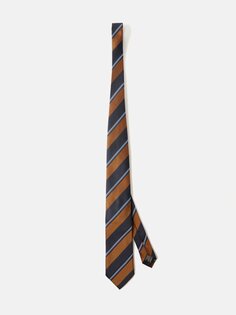 Полосатый галстук из смесового шелка ZEGNA, синий