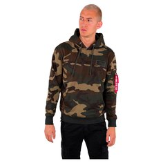 Худи Alpha Industries Back Print Camo, зеленый