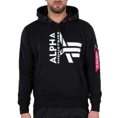 Худи Alpha Industries Half Logo Foam, черный