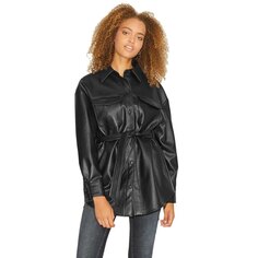 Куртка Jack &amp; Jones Luna Faux Overshirt Leather JJXX, черный