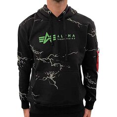 Худи Alpha Industries Lightning Aop, черный