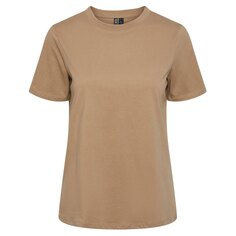 Футболка Pieces Ria Short Sleeve O Neck, коричневый