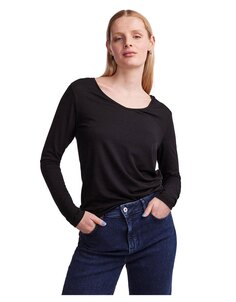 Футболка Pieces Billo Long Sleeve V Neck, черный