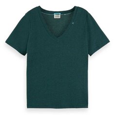 Футболка Scotch &amp; Soda Embroidered Short Sleeve V Neck, зеленый