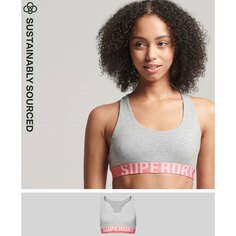 Бюстгальтер Superdry Large Logo Croplette, серый