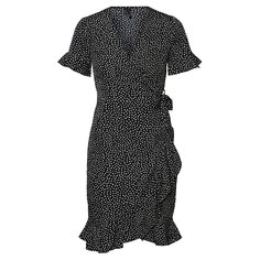 Короткое платье Vero Moda Henna 2/4 Wrap Frill, черный