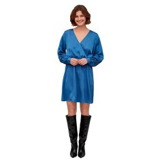 Платье с длинным рукавом Vila Ellette Wrap, синий