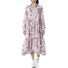 Платье Replay Frills And Allover Paisley Print, бежевый