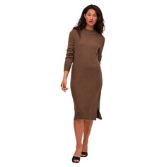 Платье с длинным рукавом Vila Ril, коричневый