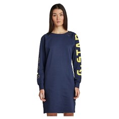 Платье с длинным рукавом G-Star Sleeve Print Tweater, синий