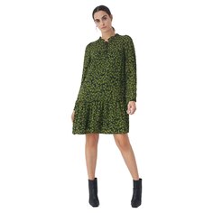 Короткое платье Salsa Jeans 125371-504 / Floral Print Dress With Collar Long Sleeve, зеленый