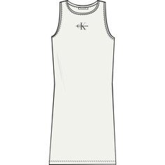Короткое платье Calvin Klein Jeans Monogram, белый