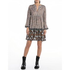 Короткое платье Replay W9602 .000.10333 Long Sleeve, коричневый