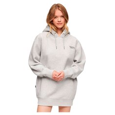 Короткое платье Superdry Essential Hooded Sweat Long Sleeve, серый