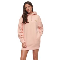 Короткое платье Superdry Essential Hooded Sweat Long Sleeve, розовый