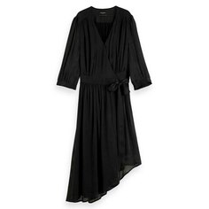 Платье Scotch &amp; Soda Asymmetric Wrap 3/4 Sleeve, черный