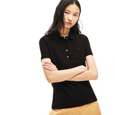 Поло с коротким рукавом Lacoste Stretch Cotton Piqué, черный