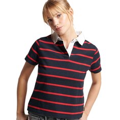 Поло Superdry Vintage Stripe Rugby, черный