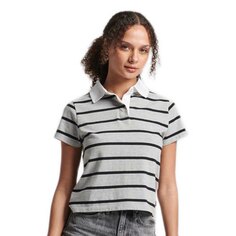 Поло Superdry Vintage Stripe Rugby, серый