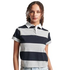 Поло Superdry Vintage Stripe Rugby, серый