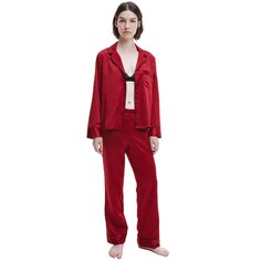 Пижамный комплект Calvin Klein Stripes Long Sleeve, красный