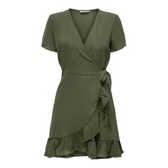 Короткое платье Only Nova Life Marlie Wrap Solid Short Sleeve, зеленый