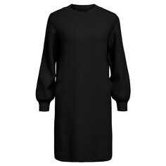 Платье миди Object Reynard Long Sleeve, черный