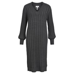 Платье миди Object Alice Long Sleeve, серый