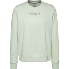 Толстовка Tommy Jeans Regular Color Serif Linear, зеленый