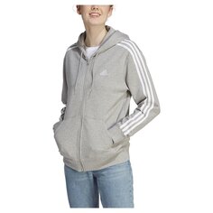 Толстовка adidas Sportswear Essentials 3 Stripes French Terry Regular Full Zip, серый