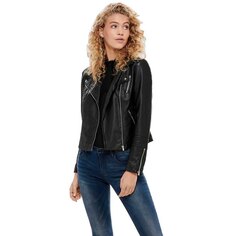 Куртка Only Gemma Faux Leather Biker, черный