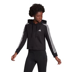 Худи adidas Sportswear Essentials 3 Stripes Cropped, черный