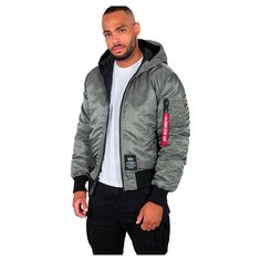 Куртка Alpha Industries Hooded Puffer FD Reversible, зеленый