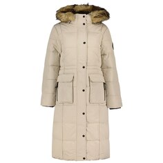 Куртка Superdry Everest Longline Puffer, бежевый