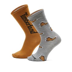 Носки Timberland All Over Print Boot Crew 2 шт, разноцветный