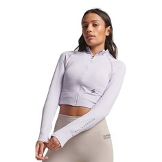 Футболка с длинным рукавом Superdry Seamless Zip Thru Mid Layer, белый