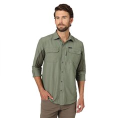 Рубашка с длинным рукавом Wrangler Mixed Materials, зеленый