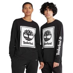 Футболка с длинным рукавом Timberland Front Stack Logo, черный