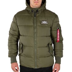 Куртка Alpha Industries Hooded Puffer FD, зеленый