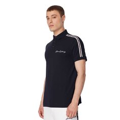 Поло с коротким рукавом Armani Exchange Embroidered Logo Pique, синий