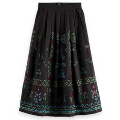 Юбка миди Scotch &amp; Soda Geo Embroidered, черный