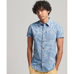 Рубашка с коротким рукавом Superdry Vintage Loom, синий
