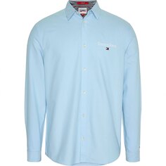 Рубашка с коротким рукавом Tommy Jeans Serif Linear Oxford, синий