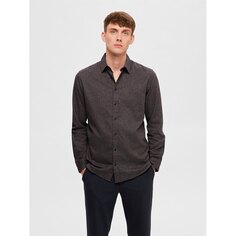Рубашка с длинным рукавом Selected Slimowen-Flannel, коричневый