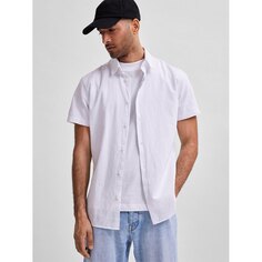 Рубашка с коротким рукавом Selected Slim New Linen Classic, белый