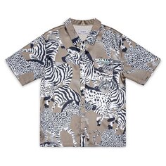 Рубашка с коротким рукавом Grimey Animal Satin Button Up, разноцветный