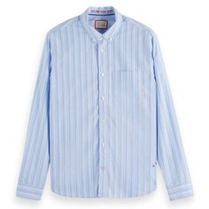 Рубашка с длинным рукавом Scotch &amp; Soda Printed Poplin Stripe Back Artwork, синий